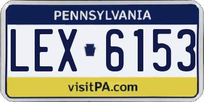 PA license plate LEX6153
