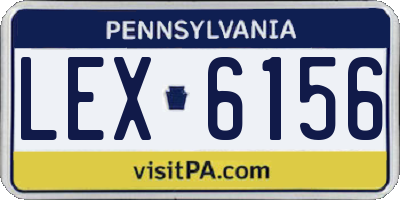 PA license plate LEX6156