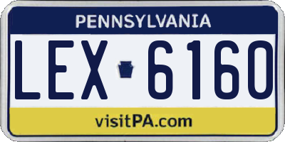 PA license plate LEX6160