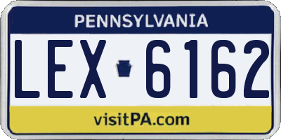 PA license plate LEX6162