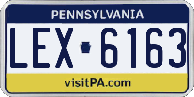 PA license plate LEX6163