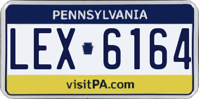 PA license plate LEX6164