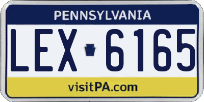 PA license plate LEX6165