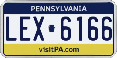 PA license plate LEX6166