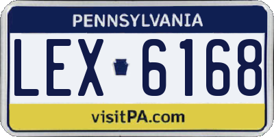 PA license plate LEX6168