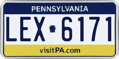 PA license plate LEX6171