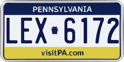 PA license plate LEX6172