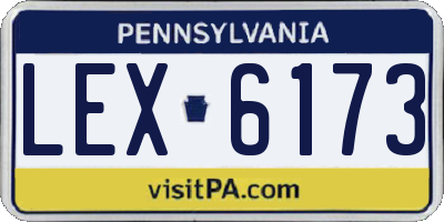 PA license plate LEX6173