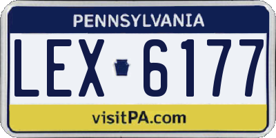 PA license plate LEX6177