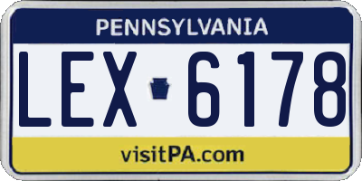 PA license plate LEX6178