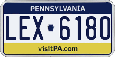 PA license plate LEX6180