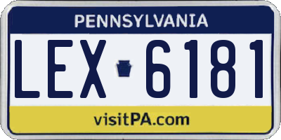 PA license plate LEX6181