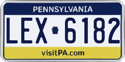 PA license plate LEX6182