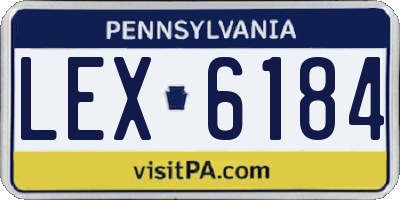 PA license plate LEX6184