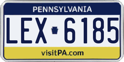 PA license plate LEX6185