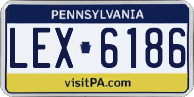 PA license plate LEX6186