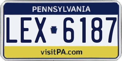 PA license plate LEX6187