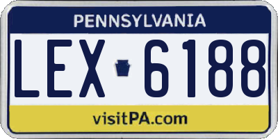 PA license plate LEX6188