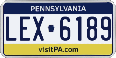 PA license plate LEX6189