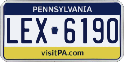 PA license plate LEX6190