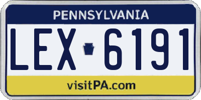PA license plate LEX6191