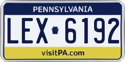 PA license plate LEX6192