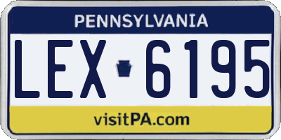 PA license plate LEX6195
