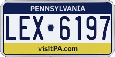 PA license plate LEX6197