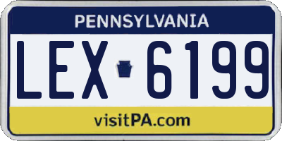 PA license plate LEX6199