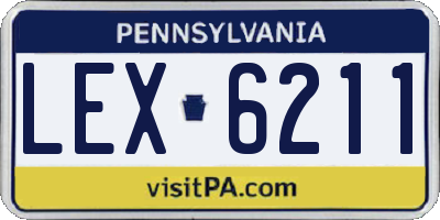 PA license plate LEX6211