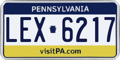 PA license plate LEX6217
