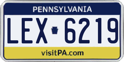 PA license plate LEX6219