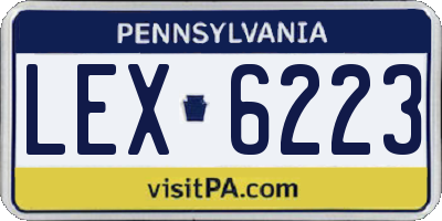 PA license plate LEX6223
