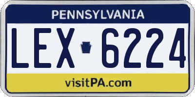 PA license plate LEX6224