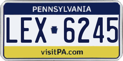 PA license plate LEX6245