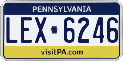 PA license plate LEX6246