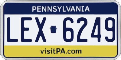 PA license plate LEX6249