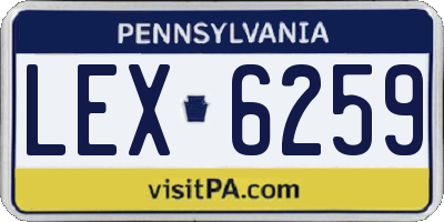 PA license plate LEX6259