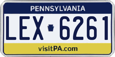 PA license plate LEX6261