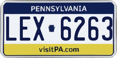 PA license plate LEX6263