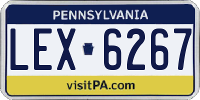 PA license plate LEX6267