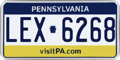 PA license plate LEX6268