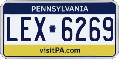 PA license plate LEX6269