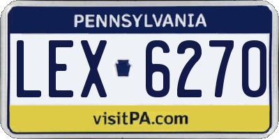 PA license plate LEX6270