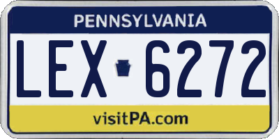 PA license plate LEX6272