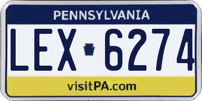 PA license plate LEX6274