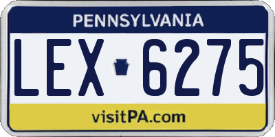 PA license plate LEX6275