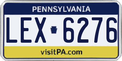 PA license plate LEX6276