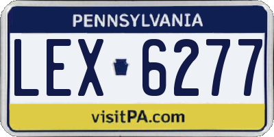 PA license plate LEX6277