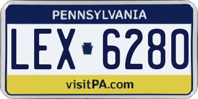 PA license plate LEX6280